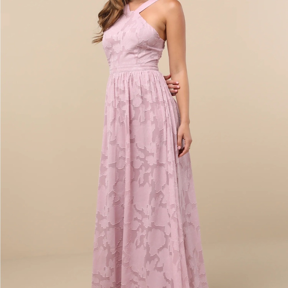 Lulus Love and Beyond Mauve Burnout Floral Maxi Dress XS